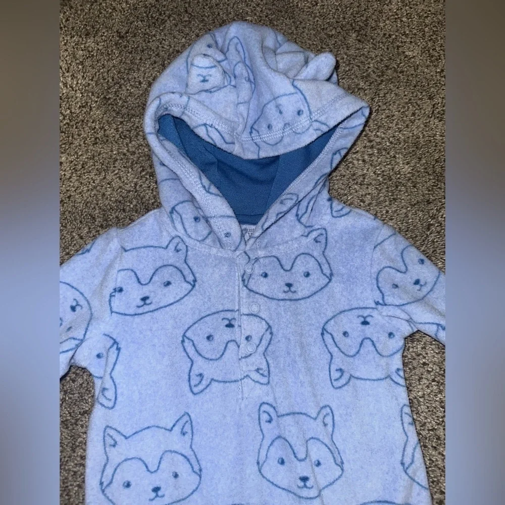 Carter's Light Blue Fox Print Footie
